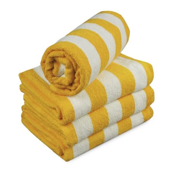 Pool Towel Yellow Stripes 30x60