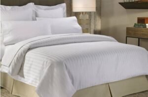 Striped Hotel sheets Twin Flat 66×108